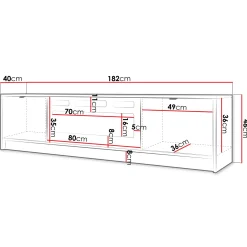 Garnero Arredamenti Mobile porta TV 182x48h cm 2 ante con caminetto  bianco cannettato nero Athena Bianco Opaco Best