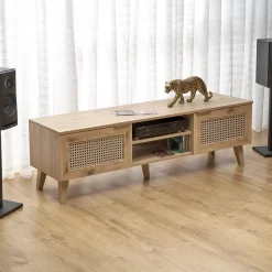 Garnero Arredamenti Mobile porta tv 150x45h cm 2 ante 2 vani a giorno moderno rovere Sombra Hot