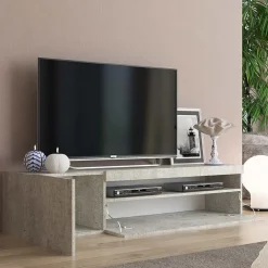 Garnero Arredamenti Mobile porta TV 155x37h cm 1 anta soggiorno Light Small Gihome® Cemento Discount