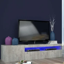 Garnero Arredamenti Mobile porta TV 155x37h cm 1 anta soggiorno Light Small Gihome® Cemento Discount
