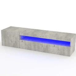 Garnero Arredamenti Mobile porta TV 155x37h cm 1 anta soggiorno Light Small Gihome® Cemento Discount