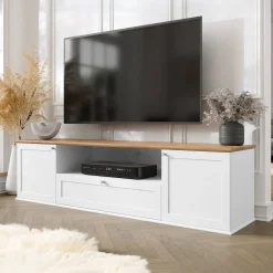 Garnero Arredamenti Mobile porta TV 182x48h cm 2 ante bianco rovere Relaxio Online