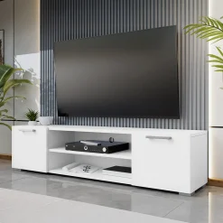 Garnero Arredamenti Mobile porta TV 156x36h cm 2 ante design moderno bianco Pastello Hot