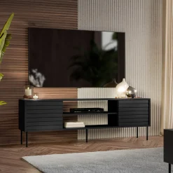 Garnero Arredamenti Mobile porta TV 180x60h cm 2 ante nero Wild Nero Opaco Online