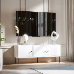 Garnero Arredamenti Mobile porta TV 151x60h cm 3 ante Stark Bianco Opaco New