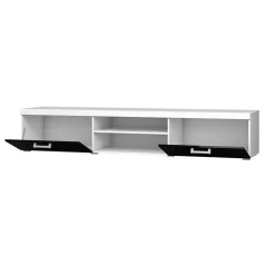 Garnero Arredamenti Mobile porta TV 200x39h cm 2 ante 2 vani a giorno bianco lucido Nottingham