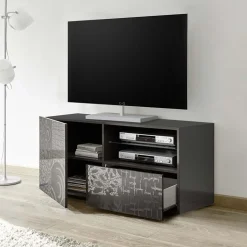 Garnero Arredamenti Mobile porta TV 122x57h cm 1 anta 1 cassetto grigio Paradise Antracite Sale