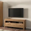Garnero Arredamenti Mobile porta TV 156x64h cm 3 cassetti soggiorno rovere scuro Lucca Discount
