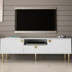 Garnero Arredamenti Mobile porta TV 160x54h cm 1 cassetto 1 vano a giorno bianco Falun Sale