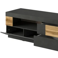 Garnero Arredamenti Mobile porta TV 160x54h cm 2 cassetti antracite rovere Bahama Clearance
