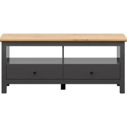 Garnero Arredamenti Mobile porta TV 137x59h cm 2 cassetti nero grafite rovere chiaro Holga Grafite - Rovere New