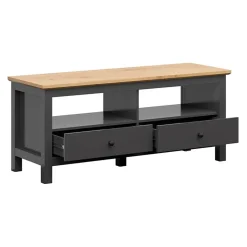 Garnero Arredamenti Mobile porta TV 137x59h cm 2 cassetti nero grafite rovere chiaro Holga Grafite - Rovere New