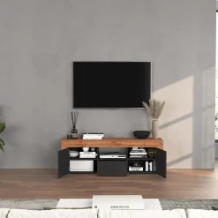 Garnero Arredamenti Mobile porta tv 155x51h cm antracite rovere Block Antracite - Rovere Online