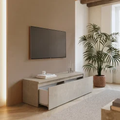 Garnero Arredamenti Mobile porta TV 138x40h cm  con cassettone Sunset Tortora Best