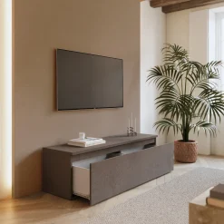Garnero Arredamenti Mobile porta TV 138x40h cm con cassettone bronzo Sunset Marrone Clearance