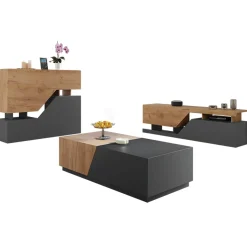 Garnero Arredamenti Mobile porta TV 160x46h cm design moderno rovere antracite Modesta Antracite - Rovere Clearance