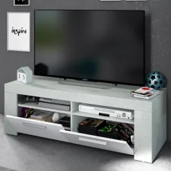 Garnero Arredamenti Mobile porta TV 120x40h cm moderno bianco cemento Zante Online