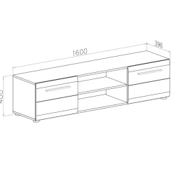 Garnero Arredamenti Mobile porta TV 160x40h cm moderno soggiorno bianco lucido Cold Clearance