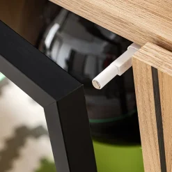 Garnero Arredamenti Mobile porta TV 160x52h cm soggiorno noce con stampa nera Mendes Clearance