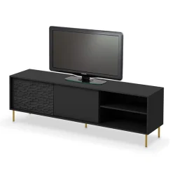 Garnero Arredamenti Mobile porta TV 180x58h cm soggiorno nero oro Osaka Clearance