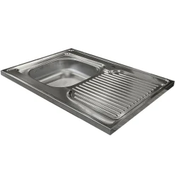 Garnero Arredamenti Mobile sottolavello cucina 80x86h cm multiuso con lavello 1 vasca sinistra acciaio inox Talise Bianco Frassinato Sale