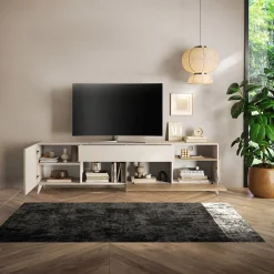 Garnero Arredamenti Mobile TV 241x67h cm 2 ante 1 cassetto beige rovere chiaro Witty Rovere - Beige Online