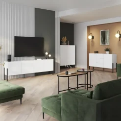 Garnero Arredamenti Mobile TV 200x70h cm 4 ante moderno bianco Simple Bianco Opaco Sale