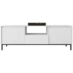 Garnero Arredamenti Mobile TV 174x55h cm design cannettato bianco Strike Bianco Opaco Sale