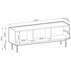 Garnero Arredamenti Mobile TV 144x55h cm design moderno rosso Passion Best