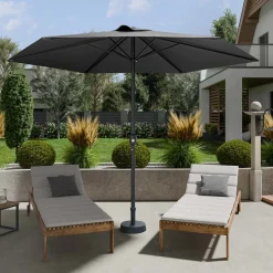 Garnero Arredamenti Ombrellone da giardino 300x300cm nero Fiorella Grigio Clearance