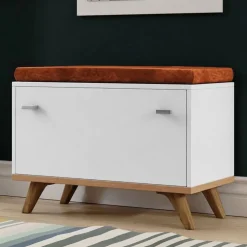 Garnero Arredamenti Panca ingresso 69x50h cm con scarpiera bianco rovere Clea Best