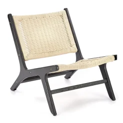 Garnero Arredamenti Panca relax moderna in rattan naturale Salvin Nero Discount