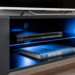 Garnero Arredamenti Parete attrezzata con camino elettrico 250x170h cm nero grigio Giotto Clearance