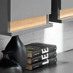 Garnero Arredamenti Parete attrezzata 175x148h cm rovere antracite Siviglia Gihome® Best