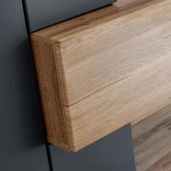 Garnero Arredamenti Parete attrezzata 210x160h cm soggiorno moderna rovere antracite Picasso Online