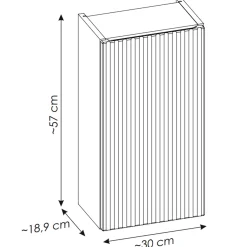 Garnero Arredamenti Pensile bagno sospeso 30x57h cm cannettato 1 anta Cleany Beige Discount