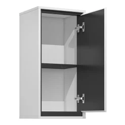 Garnero Arredamenti Pensile bagno sospeso 35x72h cm 1 anta nero Linda Bianco Lucido Best