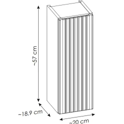 Garnero Arredamenti Pensile bagno sospeso 20x57h cm cannettato 1 anta Cleany Beige Clearance