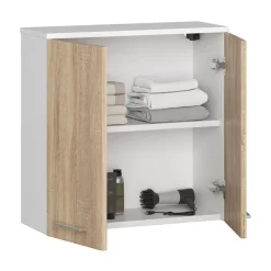 Garnero Arredamenti Pensile bagno sospeso 60x60h cm 2 ante rovere bianco Woters Bianco Opaco - Rovere Online