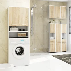Garnero Arredamenti Pensile bagno sospeso 60x60h cm 2 ante rovere bianco Woters Bianco Opaco - Rovere Online