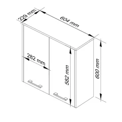 Garnero Arredamenti Pensile bagno sospeso 60x60h cm 2 ante Woters Bianco Lucido