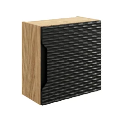 Garnero Arredamenti Pensile cubo bagno sospeso 35x35h cm 1 anta nero rovere Swim Nero - Rovere New