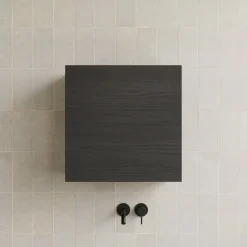 Garnero Arredamenti Pensile cubo sospeso bagno 55x50h cm 1 anta reversibile frassinato Sunset Nero Clearance