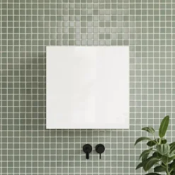 Garnero Arredamenti Pensile cubo sospeso bagno 55x50h cm 1 anta reversibile Sunset Bianco Lucido Best