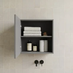 Garnero Arredamenti Pensile cubo sospeso bagno 55x50h cm 1 anta reversibile Sunset Grigio scuro New