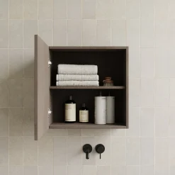 Garnero Arredamenti Pensile cubo sospeso bagno 55x50h cm 1 anta reversibile scuro Sunset Marrone Sale