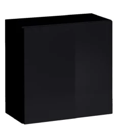 Garnero Arredamenti Pensile cubo sospeso 60x60h cm 1 anta nero opaco lucido Geo Nero Lucido
