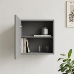 Garnero Arredamenti Pensile cubo sospeso 55x50h cm 1 anta reversibile Sunset Grigio scuro Outlet