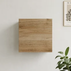 Garnero Arredamenti Pensile cubo sospeso 55x50h cm 1 anta reversibile Sunset Rovere Chiaro Discount