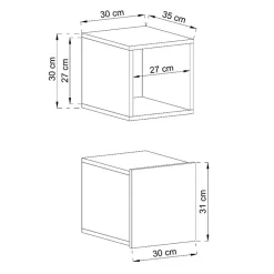 Garnero Arredamenti Pensile cubotto sospeso 30x30h cm 1 anta bianco Erice Gihome® Bianco Opaco